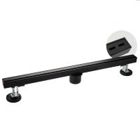 Трап вертикальный 600х32 мм нерж, линейный, щелевой, с сухим затвором, двухсторонняя решетка, черный